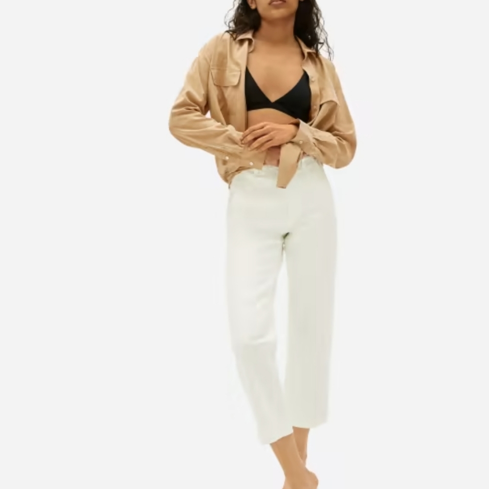Everlane The Straight Leg Crop 8 Petite White